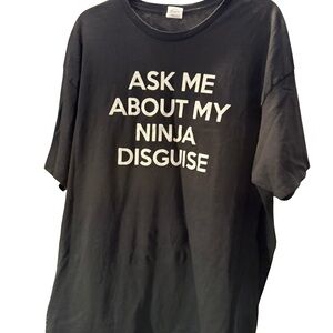 Delta Black Tee with White Ninja Text